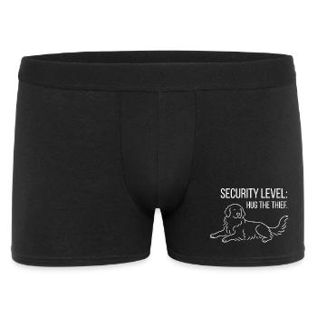 Goldenes Herz, voller Fell – Retriever Liebe - Männer Boxer Shorts - Schwarz - Vorne