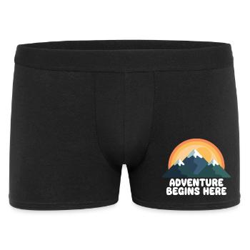 Aventure Mountain Peak Coucher de soleil - Boxer Homme - noir - Devant