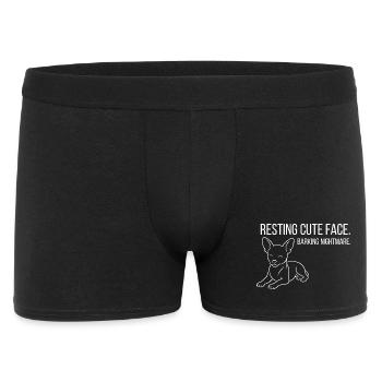 Klein, laut, liebenswert – Chihuahua Queen - Männer Boxer Shorts - Schwarz - Vorne