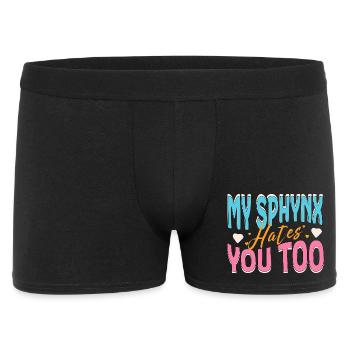 Meine Sphynx-Katze hasst dich komisch - Männer Boxer Shorts - Schwarz - Vorne