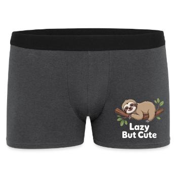 Lazy But Cute – Kawaii Faultier - Männer Boxer Shorts - Anthrazit - Vorne