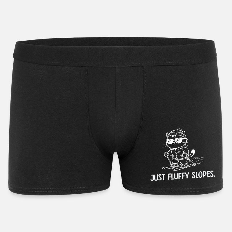 Just Fluffy Slopes - Ski Humor - Männer Boxer Shorts - Schwarz