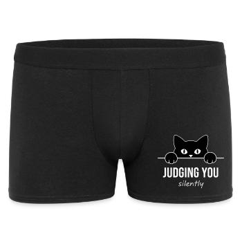 Te juger silencieusement - Chat drôle - Boxer Homme - noir - Devant