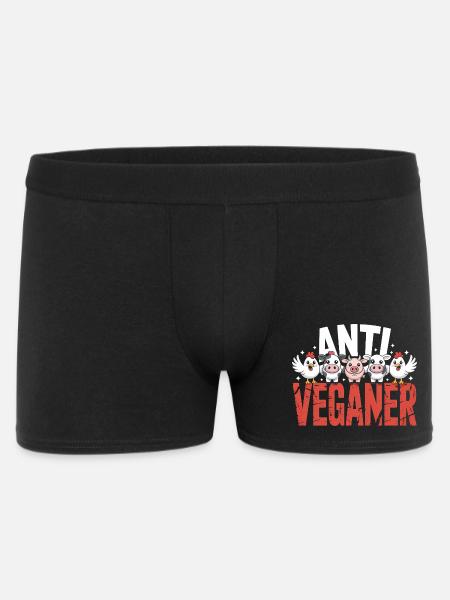 Anti Veganer - Funny German Memes - Men's Boxer Shorts - black
