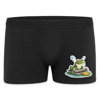 Frog Reading Pond Librarian Humor Reading - Men's Boxer Shorts - black - Front