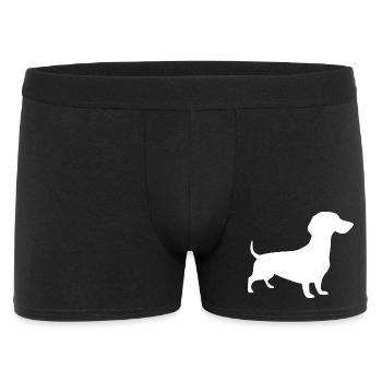 Dachshund Hunde Design Geschenk Dackelbesitzer - Männer Boxer Shorts - Schwarz - Vorne