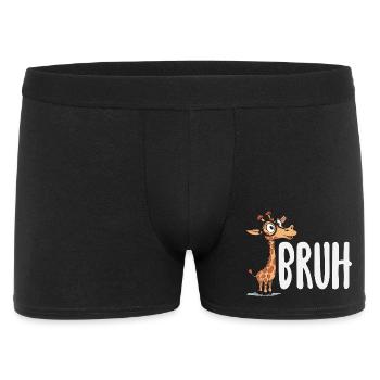 Bruh Giraffe with Glasses Funny Meme - Men's Boxer Shorts - black - Front