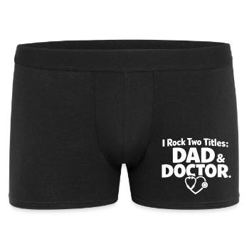 Dad and Doctor Arzt Papa - Männer Boxer Shorts - Schwarz - Vorne