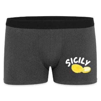 Illustration des citrons de Sicile - Sicile - Boxer Homme - charbon - Devant