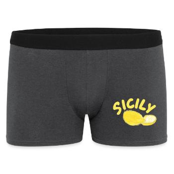 Illustration des citrons de Sicile - Sicile - Boxer Homme - charbon - Devant