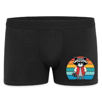 Raton laveur rétro coquin pour les amateurs de ratons laveurs - Boxer Homme - noir - Devant