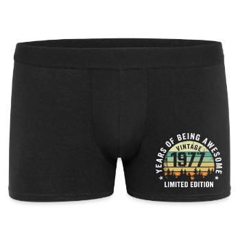 Legendär seit 1977, Vintage Edition 1977 Retro - Männer Boxer Shorts - Schwarz - Vorne
