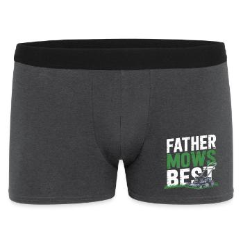 Papa Garten Rasenmäher Spruch Geschenk für Vater - Männer Boxer Shorts - Anthrazit - Vorne