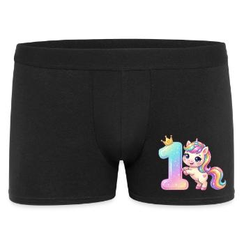 I'm 1 Kawaii Unicorn Girl Birthday - Men's Boxer Shorts - black - Front