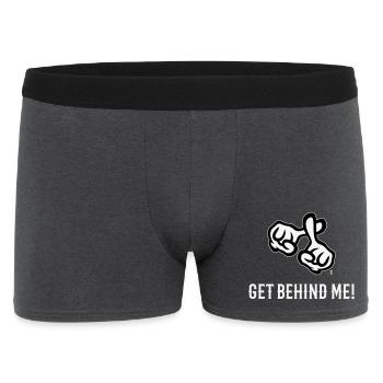 Derrière moi ! (Croix / Bible / Religion / NEG 2C) - Boxer Homme - charbon - Devant