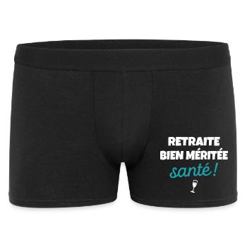 Cadeau Départ Retraite Humour Phrase Drôle Santé - Boxer Homme - noir - Devant