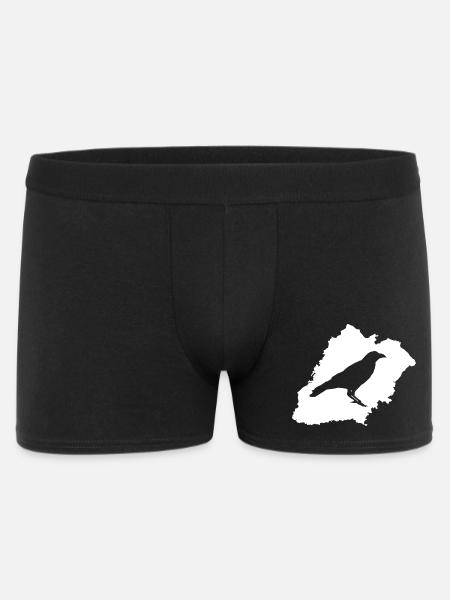 Kiersper Rauk avec blanc Stadtsillhouette - Boxer Homme - noir
