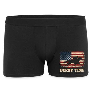 Fan de courses de chevaux pur-sang sur l’hippodrome - Boxer Homme - noir - Devant