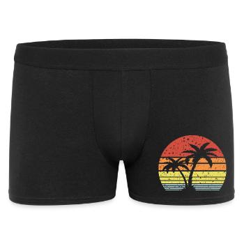 Palm Tree Retro Sun - Boxer Homme - noir - Devant