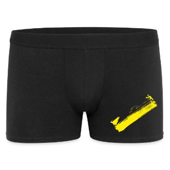 Brush Style Stripe - Diagonal Yellow - Men's Boxer Shorts - black - Front