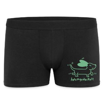  Dackel verspielt, handgezeichnet - Männer Boxer Shorts - Schwarz - Vorne