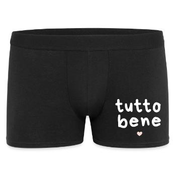 Tutto Bene Motiv - Männer Boxer Shorts - Schwarz - Vorne