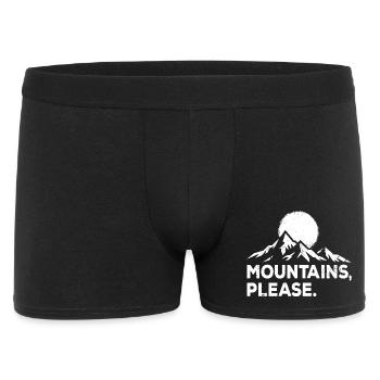 Mountains Please. Outdoor Wandern - Männer Boxer Shorts - Schwarz - Vorne