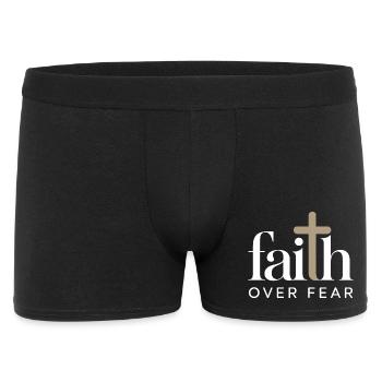Faith Faith Over Fear Jesus God Bible Verse Church - Men's Boxer Shorts - black - Front