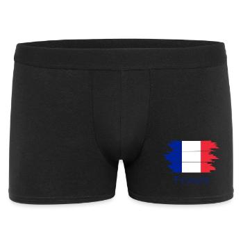 Französische Flagge Pinselstrich - Männer Boxer Shorts - Schwarz - Vorne
