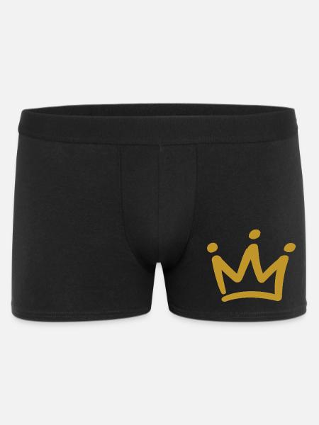 Gold Crown Emblem - Men's Boxer Shorts - black
