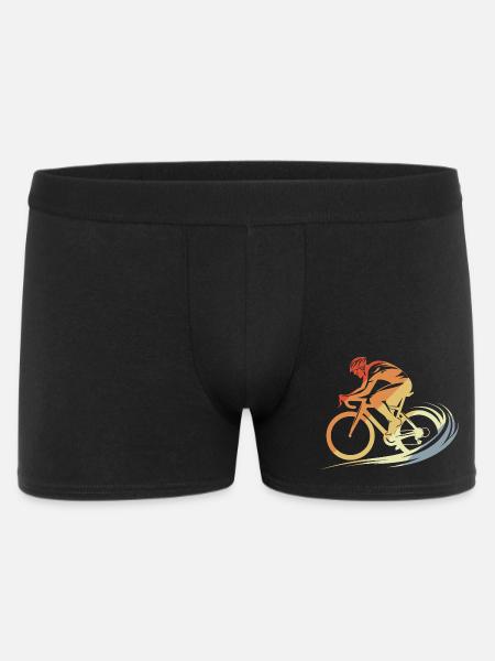 Vintage Fahrradfahrer Zeichnung - Männer Boxer Shorts - Schwarz