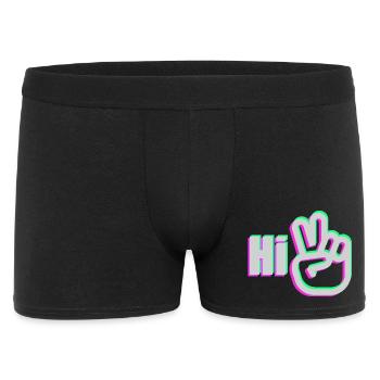 Glitch Peace Hand Hi Streetwear Design de T-shirt - Boxer Homme - noir - Devant