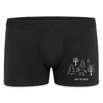 färt im Wald, Pferd mit Rädern im Wald, Bäume Baum - Männer Boxer Shorts - Schwarz - Vorne