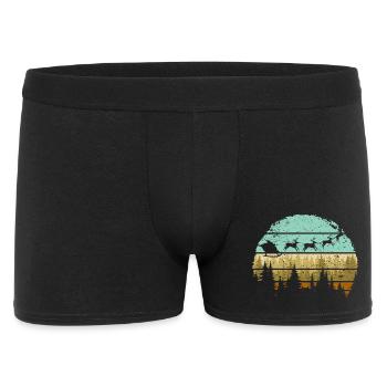 Silhouette de rayures de forêt de cerfs - Boxer Homme - noir - Devant