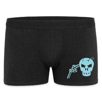 Totenkopf Kopfschuss - Männer Boxer Shorts - Schwarz - Vorne