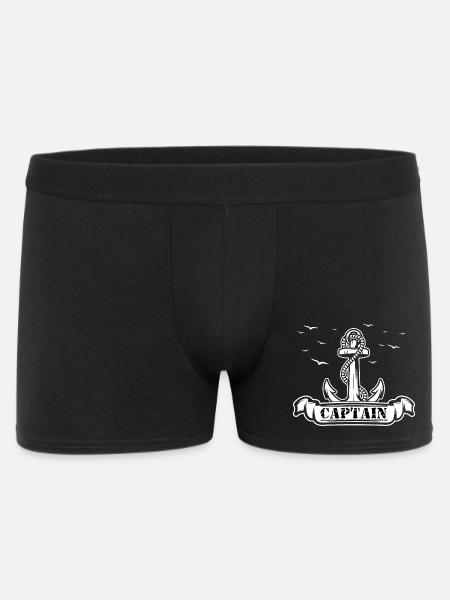 Kapitänsanker Motiv - Männer Boxer Shorts - Schwarz