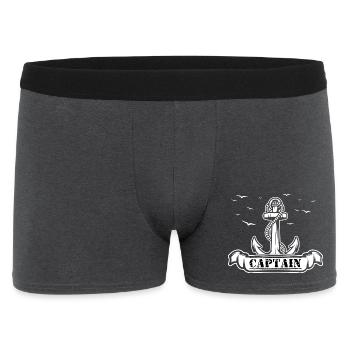 Motif de l’ancre du capitaine - Boxer Homme - charbon - Devant