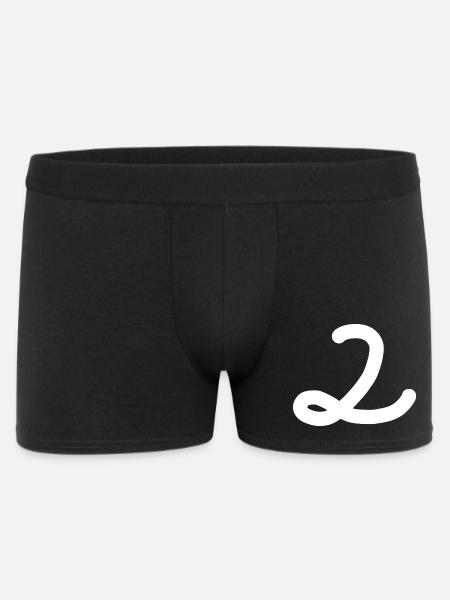 2 Number two white - Men's Boxer Shorts - black