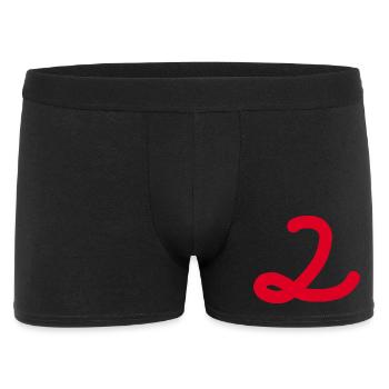 2 Number two number red - Men's Boxer Shorts - black - Front
