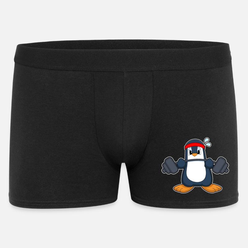 Penguin Bodybuilder Barbell Musculation - Boxer Homme - noir