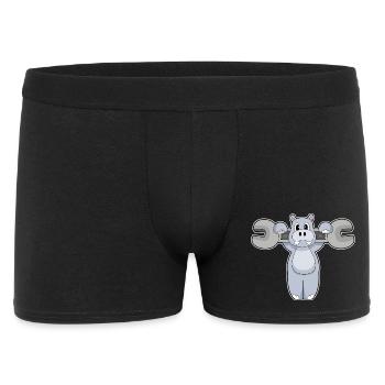 Hippopotamus Mechanic Wrench - Men's Boxer Shorts - black - Front