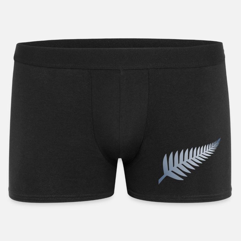 Neuseeländischer Silberfarn - Männer Boxer Shorts - Schwarz