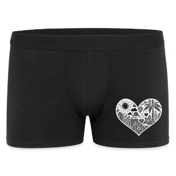 summer love herz - Männer Boxer Shorts - Schwarz - Vorne