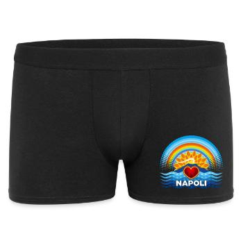 Naples Coeur Vésuve Soleil et Arc-en-ciel - Boxer Homme - noir - Devant