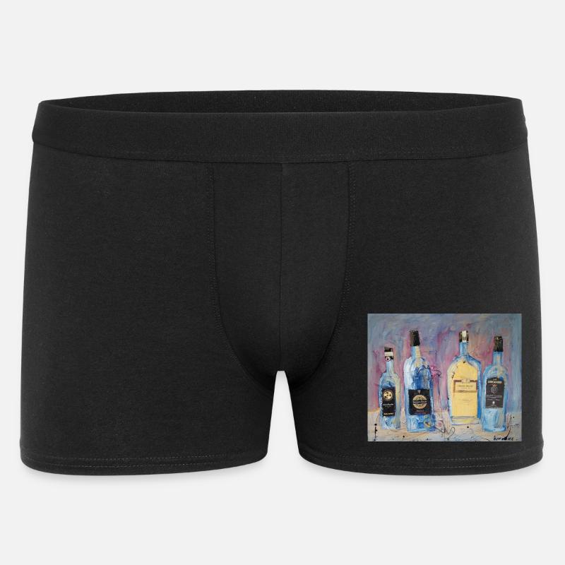 Expressive Weinflaschen vier Freunde - Männer Boxer Shorts - Schwarz