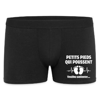 futur papa, future maman, bébé - Boxer Homme - noir - Devant
