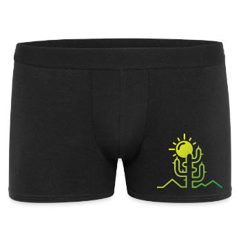 cactus Wüste Sonne Abenteuer minimal Design flat - Männer Boxer Shorts - Schwarz - Vorne