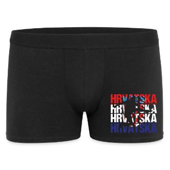 Hrvatska Kroatien Fußball - Männer Boxer Shorts - Schwarz - Vorne