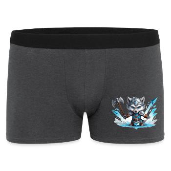Viking Wolf Warrior - Männer Boxer Shorts - Anthrazit - Vorne