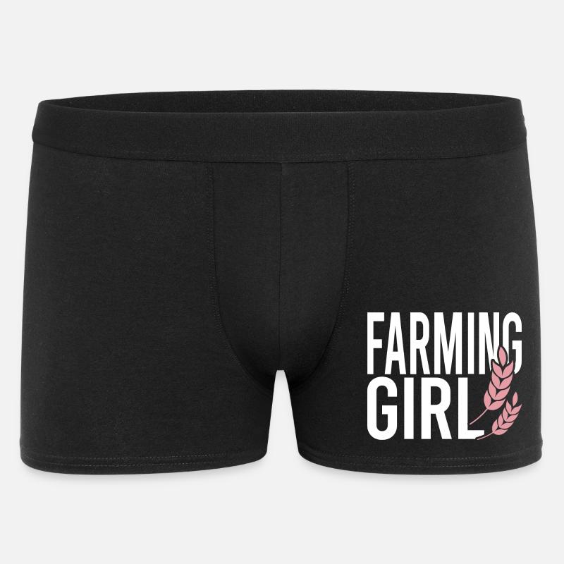 Farming Girl - Männer Boxer Shorts - Schwarz